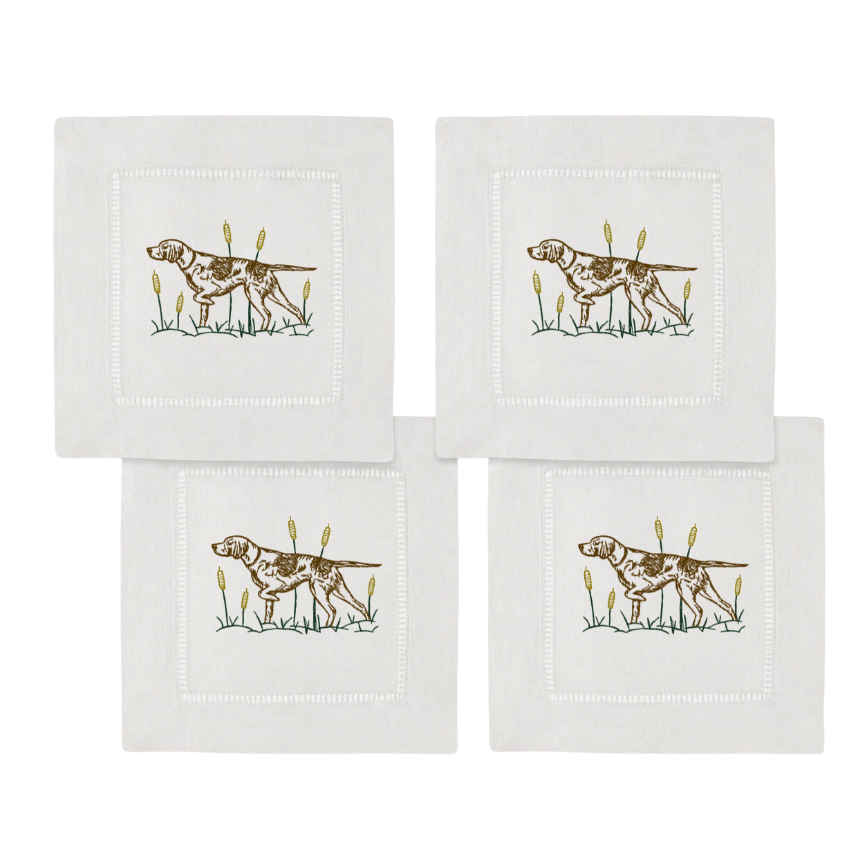 Embroidered German Shorthaired Pointer Cocktail Napkins (Set of 4)