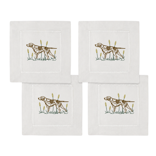 Embroidered German Shorthaired Pointer Cocktail Napkins (Set of 4)