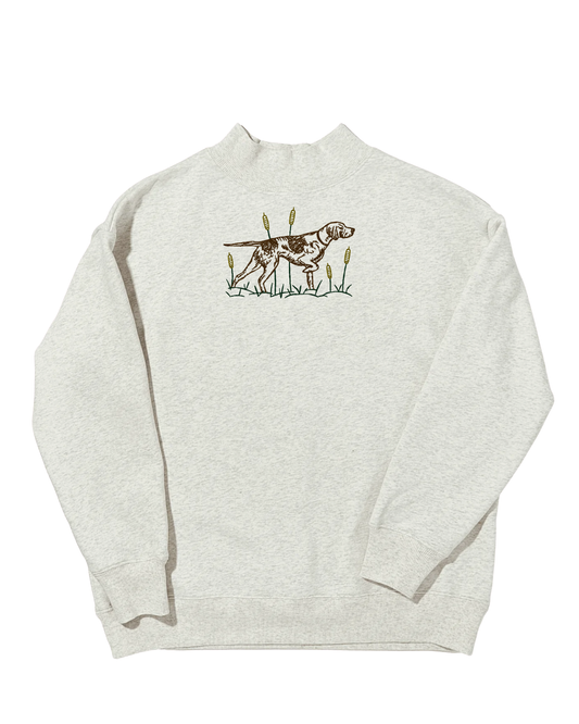 Embroidered German Shorthaired Pointer Mockneck Sweatshirt