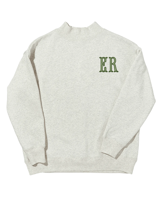 Embroidered Monogram Mockneck Sweatshirt