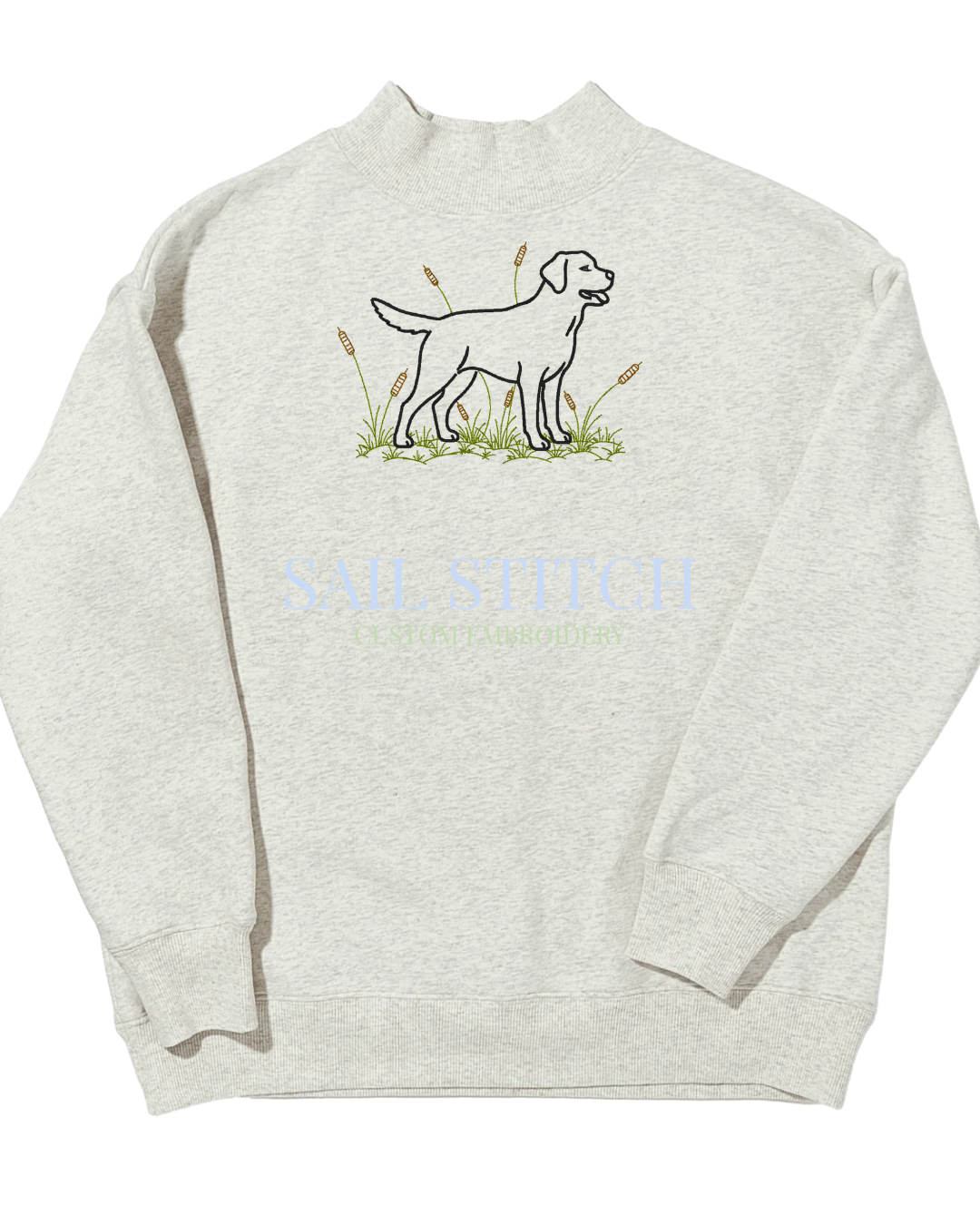 Embroidered Labrador Retriever Mockneck Sweatshirt