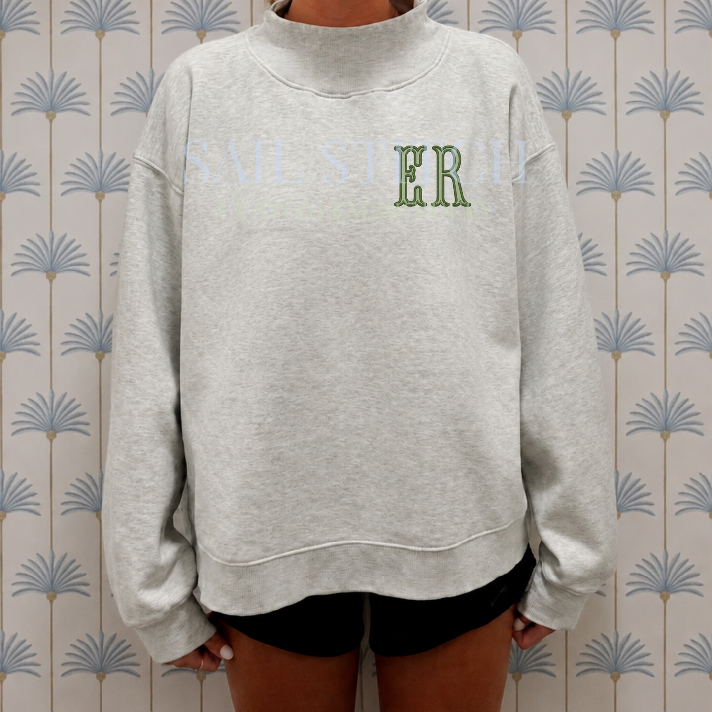 Monogrammed Mockneck Sweatshirt