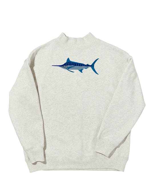 Embroidered Marlin Mockneck Sweatshirt
