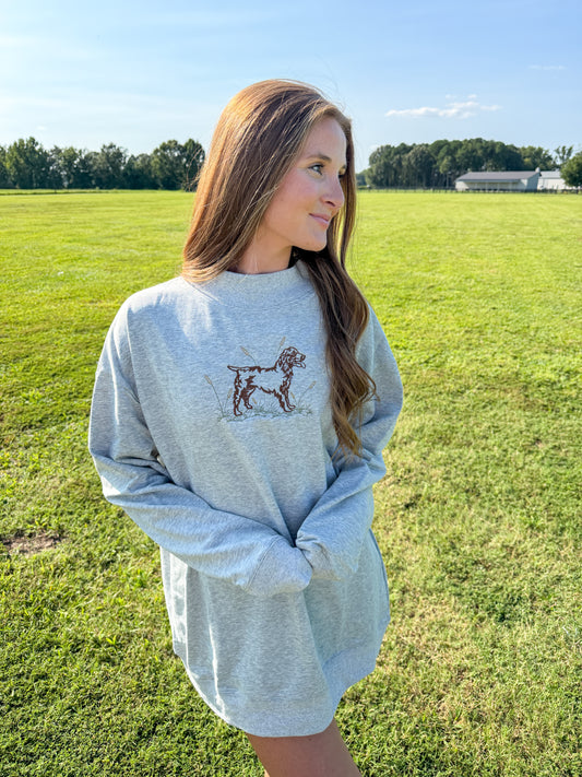 Embroidered Boykin Spaniel Mockneck Sweatshirt