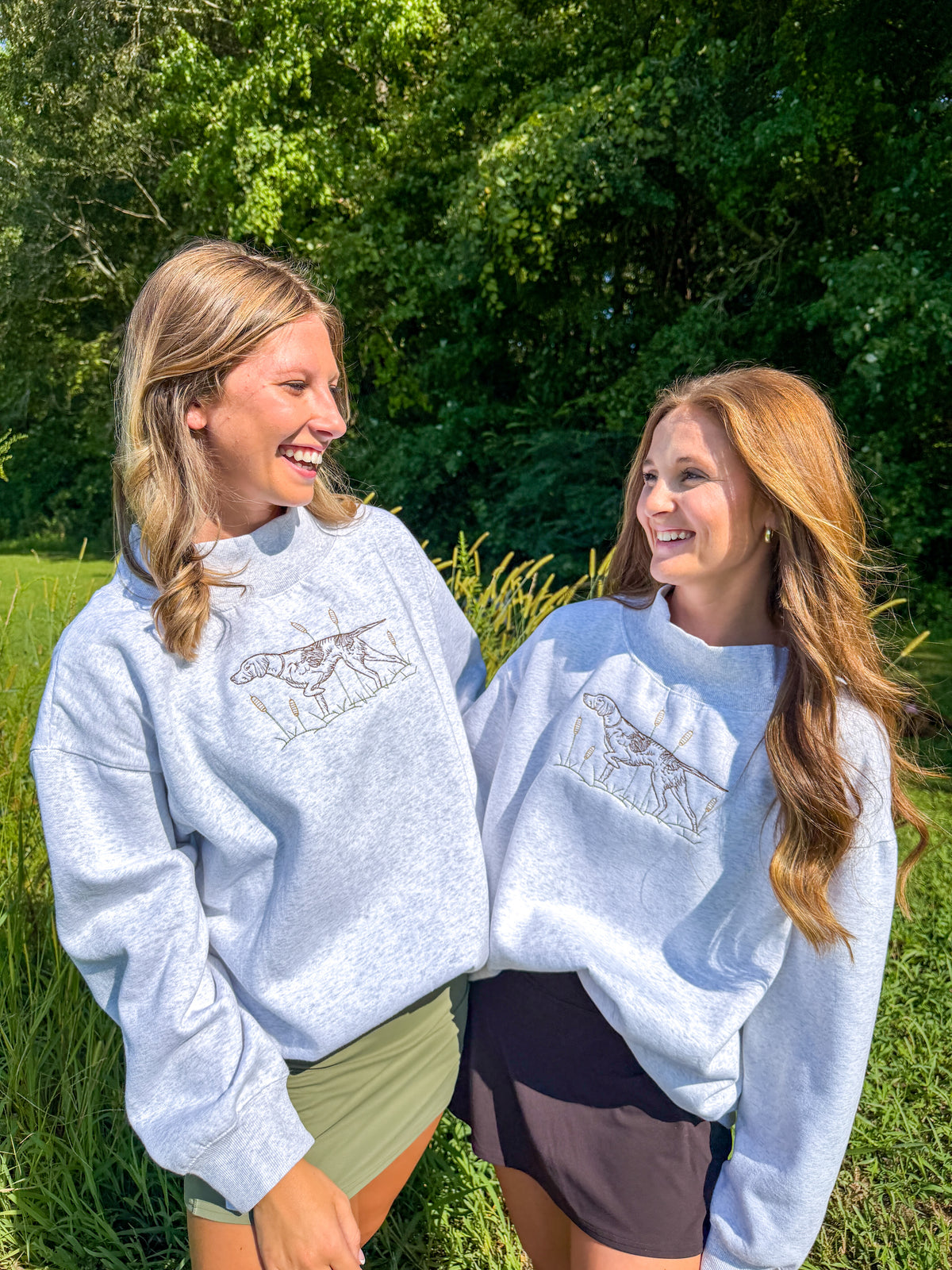 Embroidered German Shorthaired Pointer Mockneck Sweatshirt