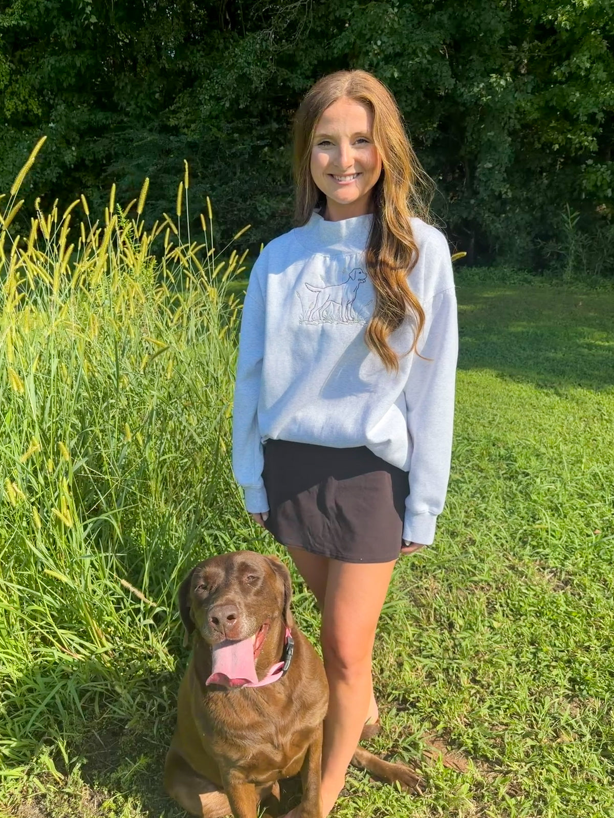 Embroidered Labrador Retriever Mockneck Sweatshirt