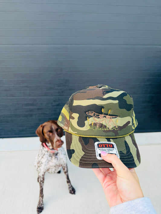 German Shorthaired Pointer Camo Trucker Hat